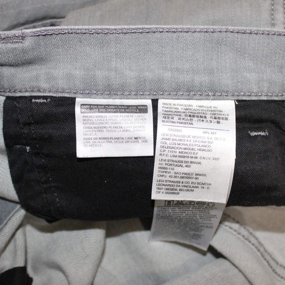 Levis 569 Loose Straight Jeans Mens 34x32 Grey Denim Pants 85569-0004